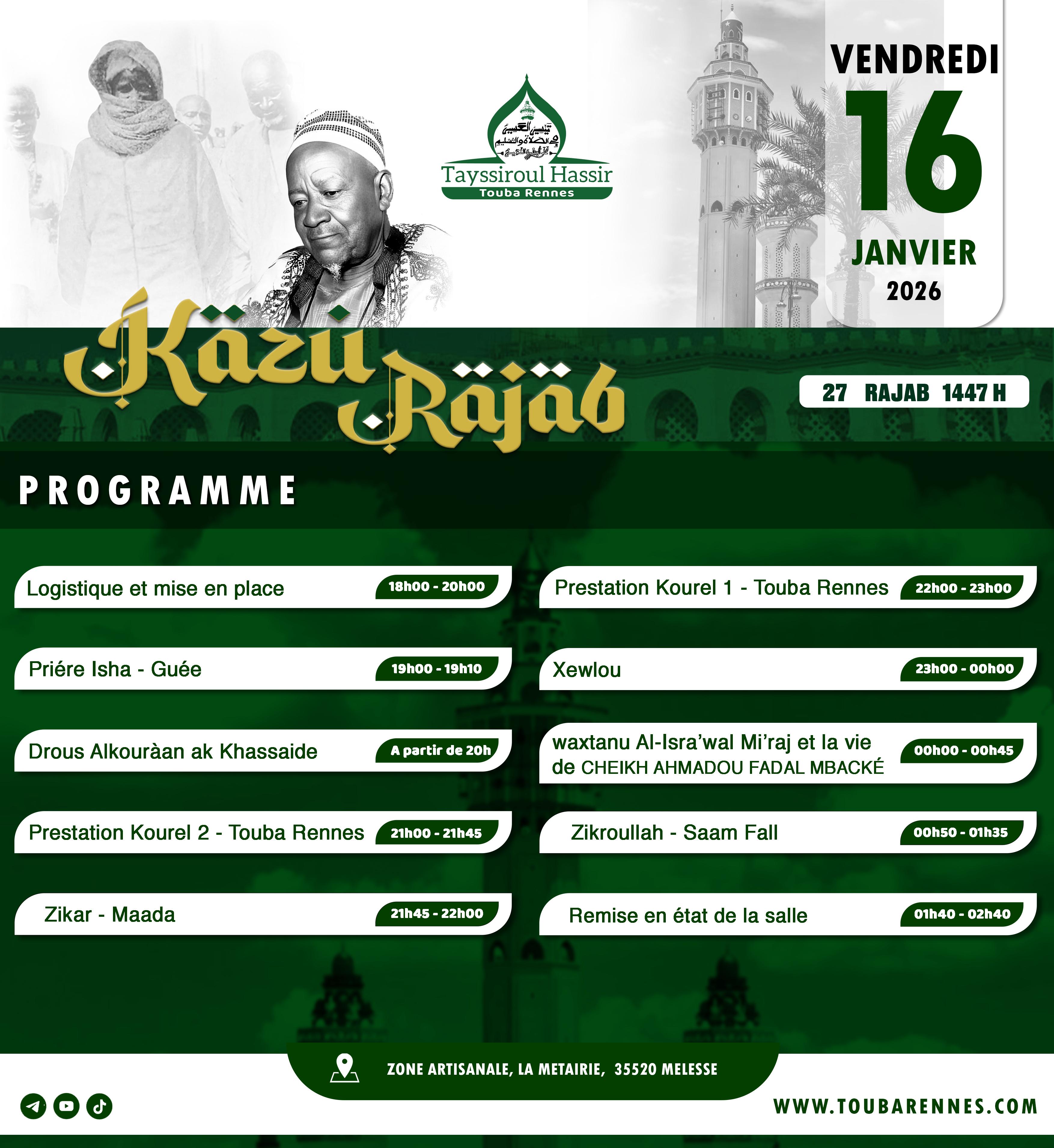 PROGRAMME KA ZU RAJAB 1447H 